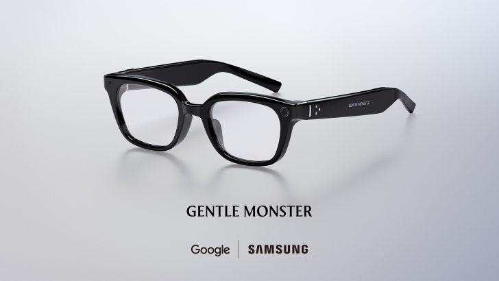 The Gentle Monster version of Samsung's Intelligent Eyewear — a bold black straight-topped frame