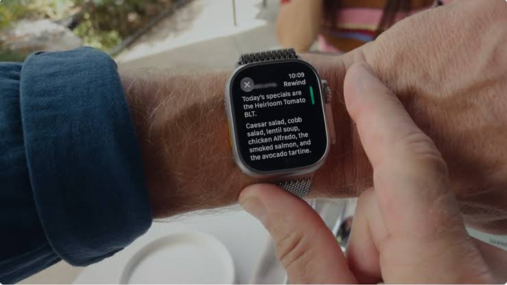 Apple Watch Audio Intelligence feature shown on screen