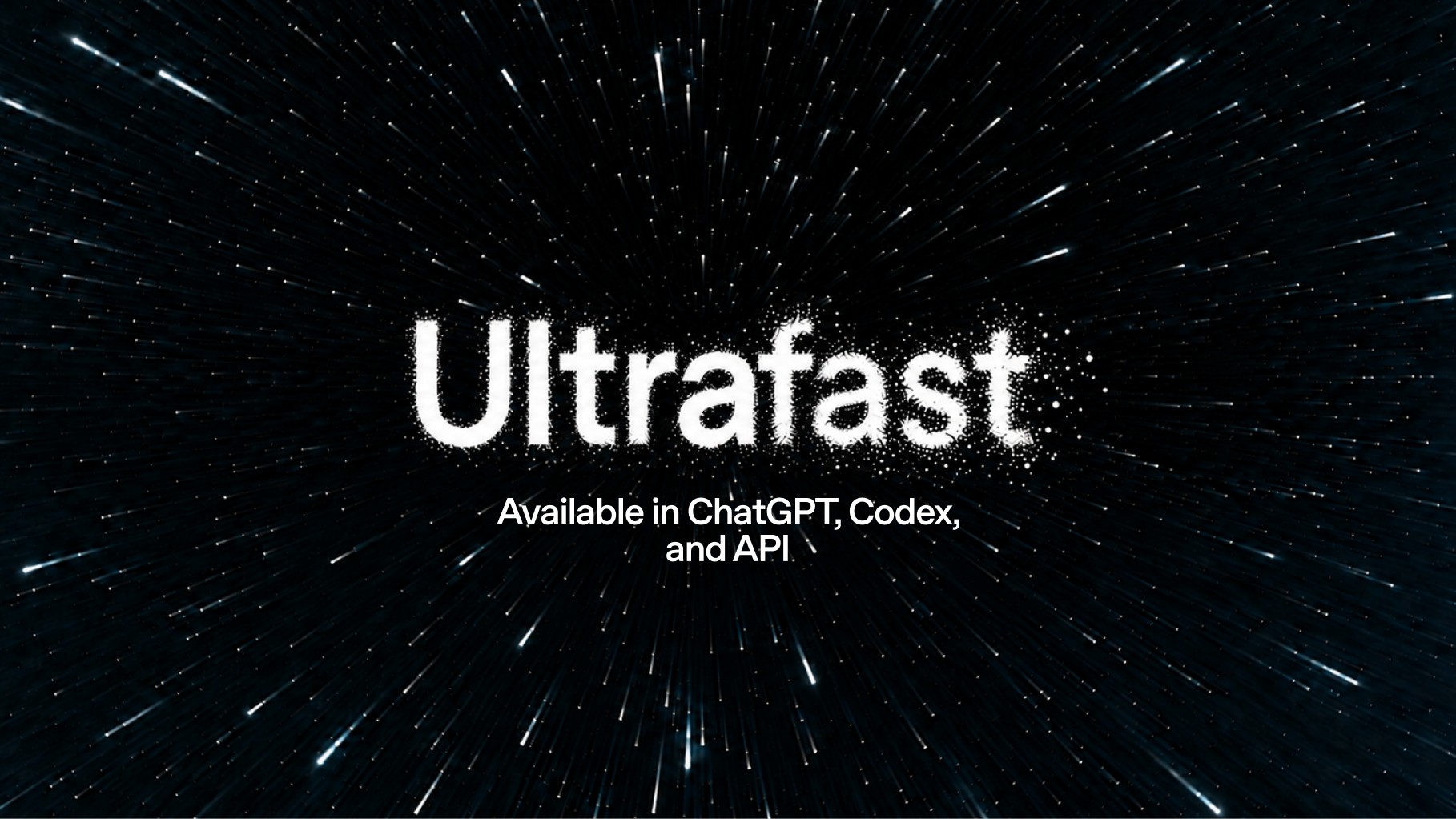 Official OpenAI Ultrafast API product graphic showing a speed-tier interface