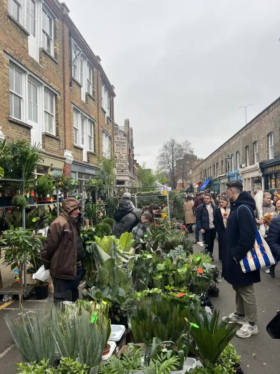 Columbia Road Flower Market in East London