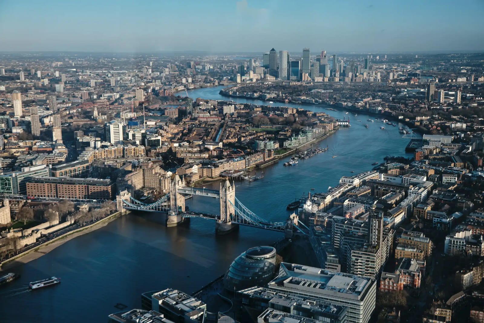 London skyline at golden hour