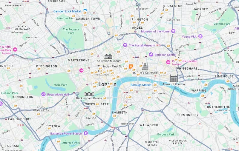 Mapa de Pubs de Londres
