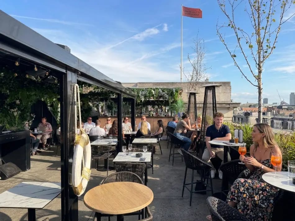Aqua Spirit rooftop bar Soho skyline