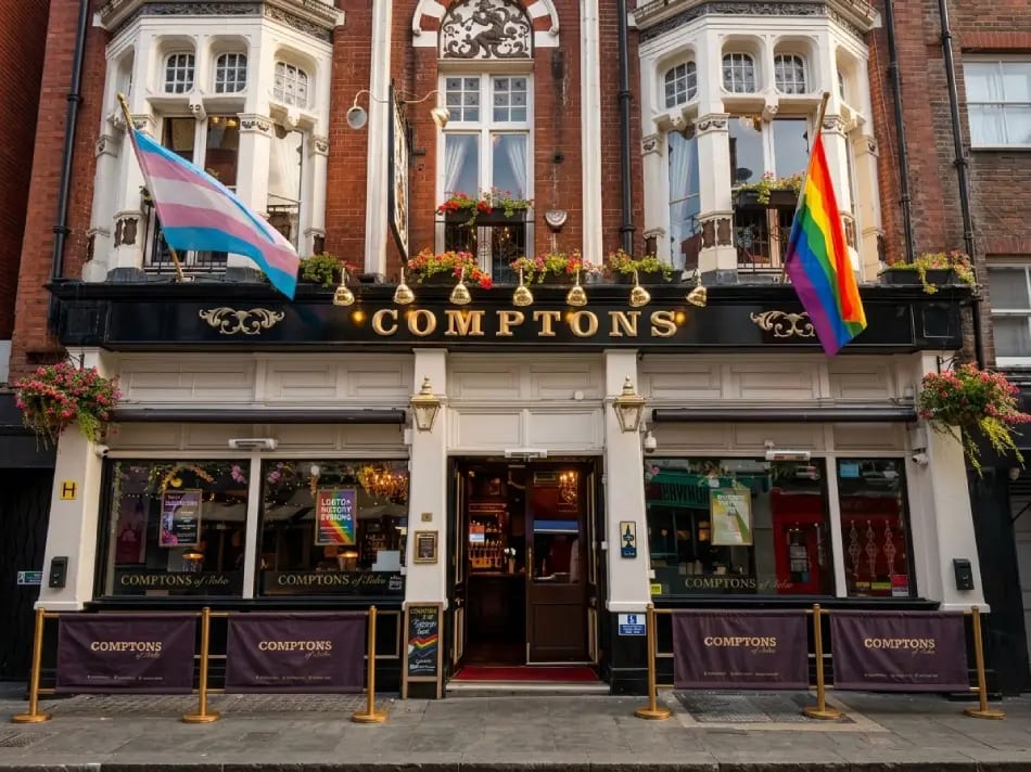 Comptons of Soho gay bar exterior
