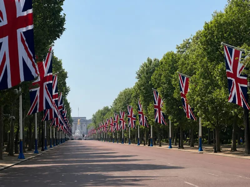 The Mall, London — tree-lined avenue from Buckingham Palace to Trafalgar Square