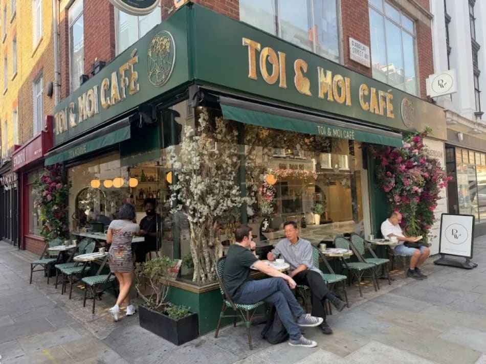 Toi and Moi Cafe outdoor seating, Berwick Street Soho