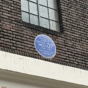 Mozart blue plaque at 20 Frith Street Soho London