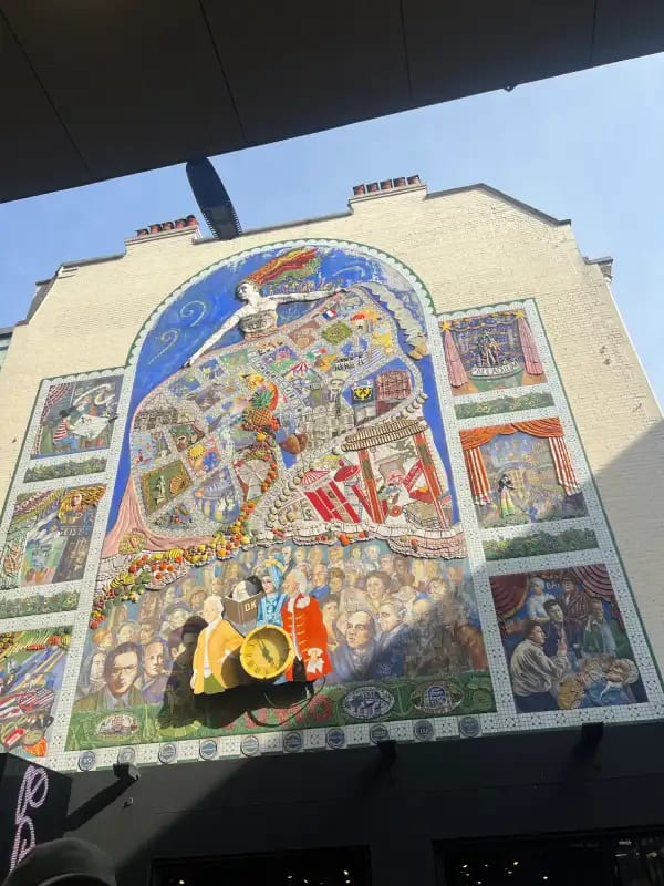Spirit of Soho mural on Carnaby Street London
