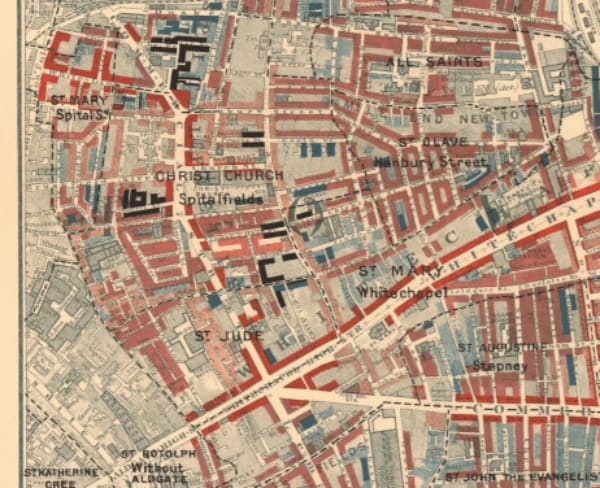 Charles Booth poverty map of London, 1888