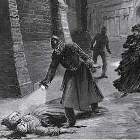 Jack the Ripper murder scene in Whitechapel, 1888
