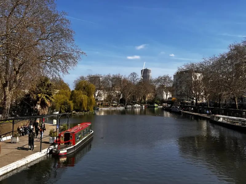 Little Venice, London — painted narrowboats on the Regent's Canal at Maida Vale