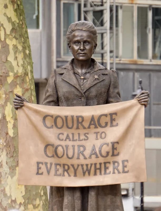 Millicent Fawcett statue Parliament Square London — stop 5 on the Westminster walking route