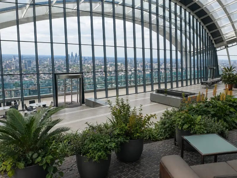 Sky Garden, London — free rooftop public garden at the Walkie Talkie building