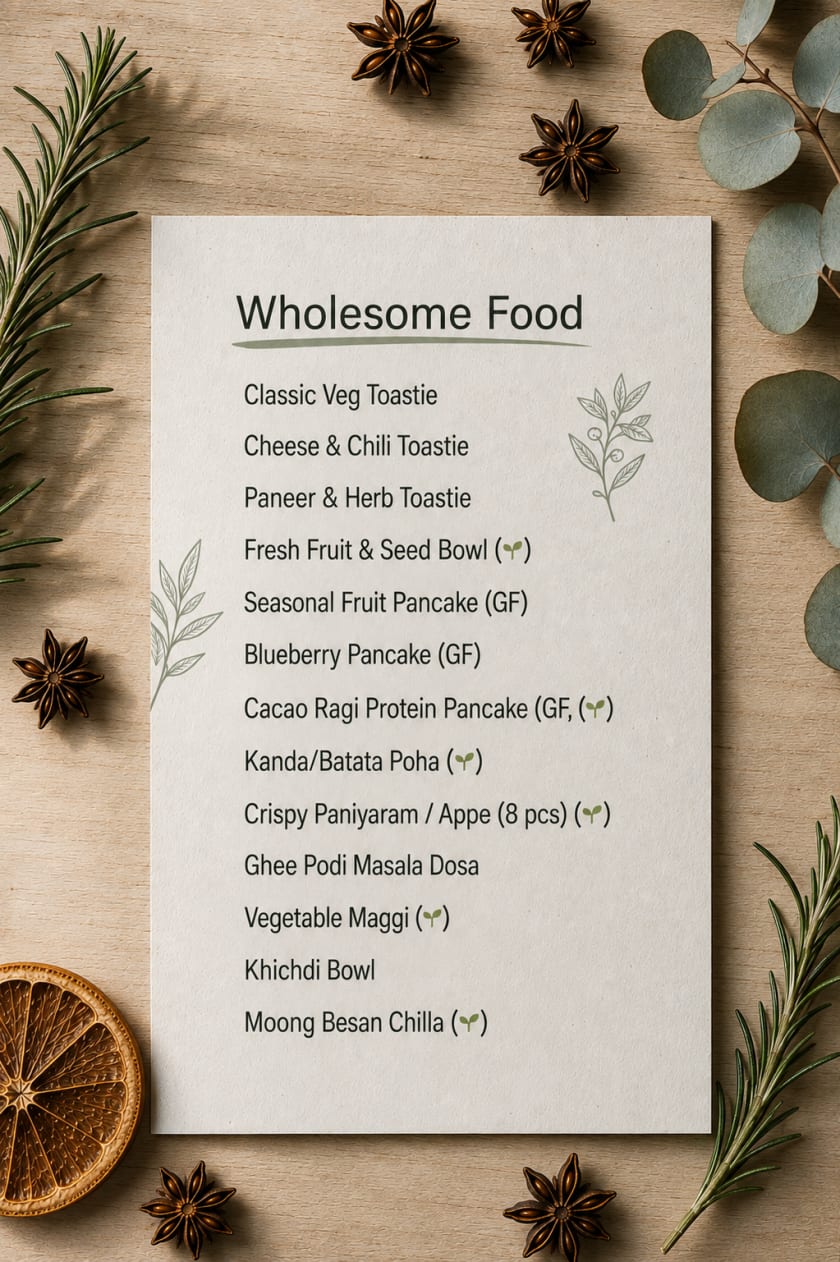 Prakriti Café food menu