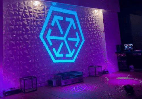 Test product — logo projection in light