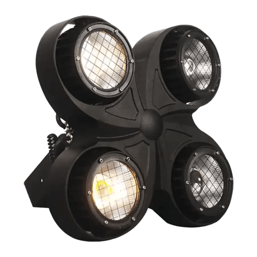 INFINITY BlazeCOB 4x100W — projected on-site with an Infinity gobo projector