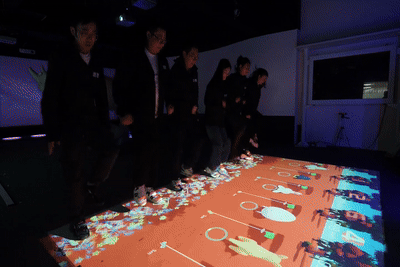 Infinity GamePlay360 Interactive Floor Projector — a custom interactive projector experience