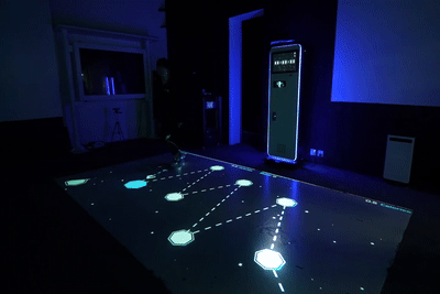 Infinity GamePlay360 Interactive Floor Projector — displayed with an Infinity interactive projector