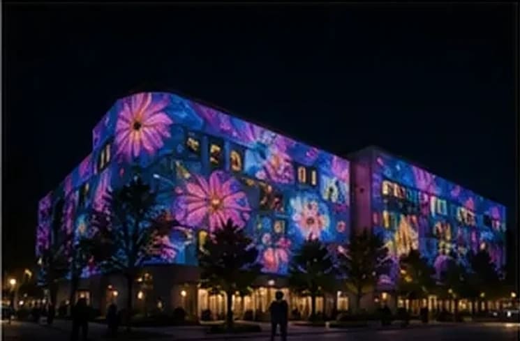 Custom "A | J" monogram with wedding date projected on a wall — Infinity Projectors