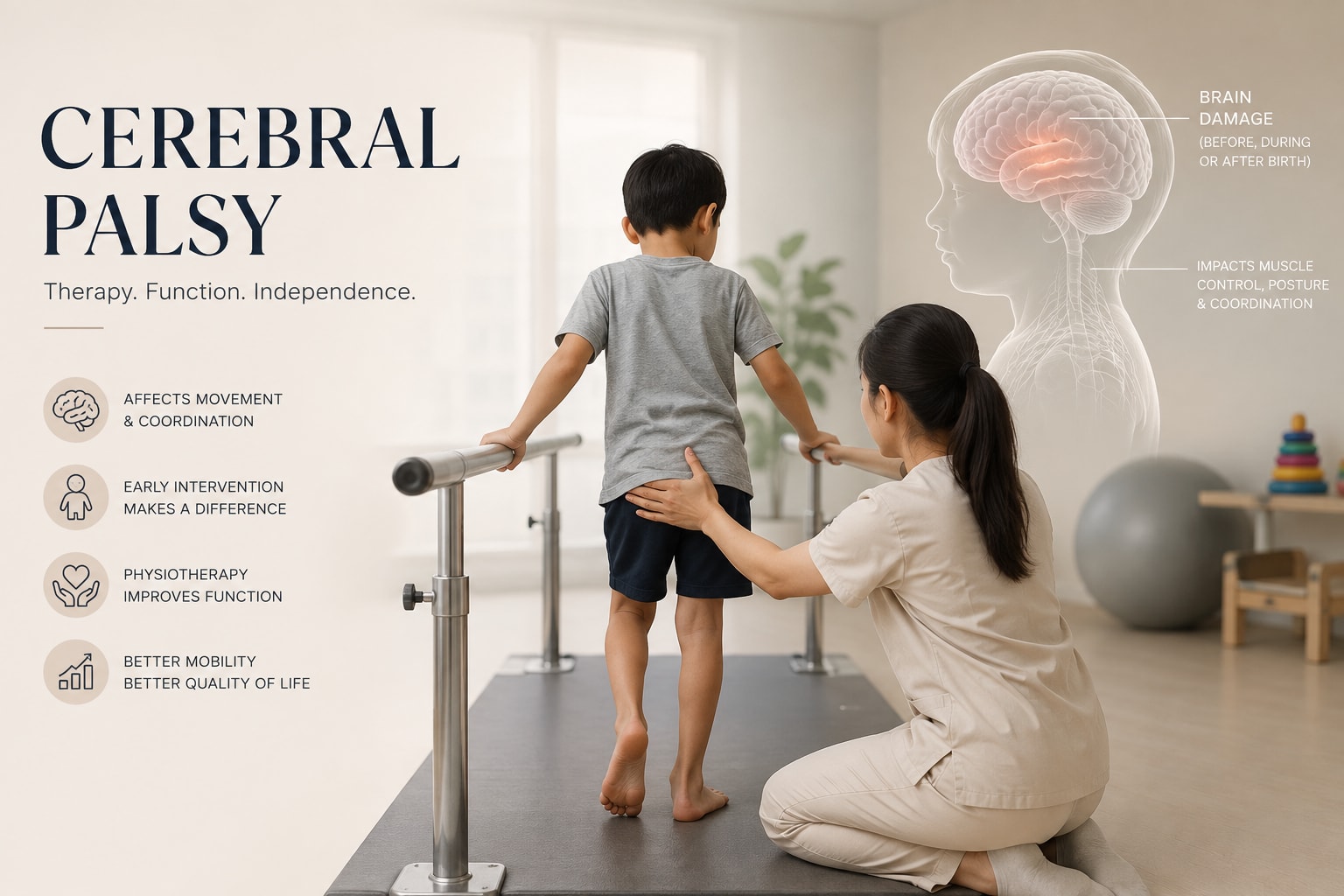 Pediatric physiotherapy rehabilitation for cerebral palsy