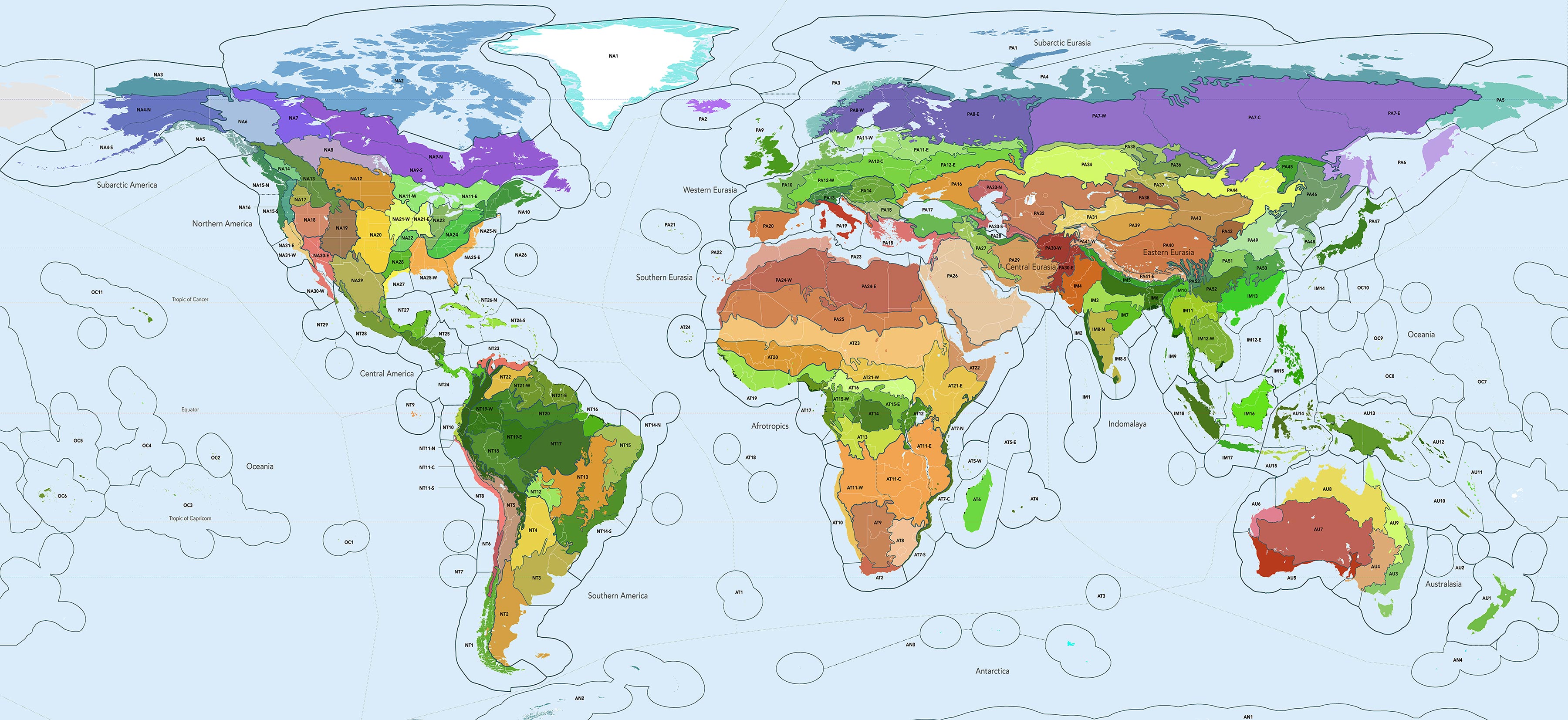 Bioregions map