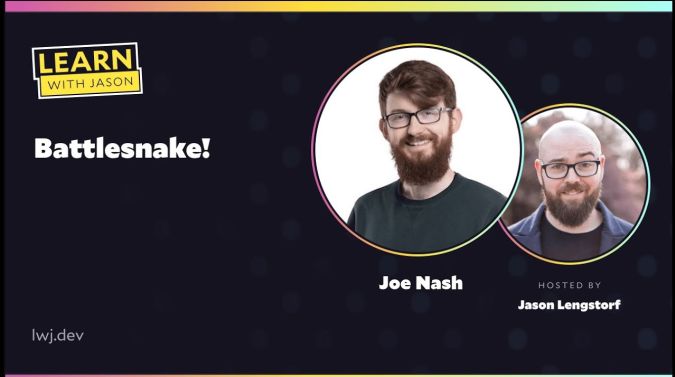 Joe Nash on a title card that reads, "Battlesnake!"