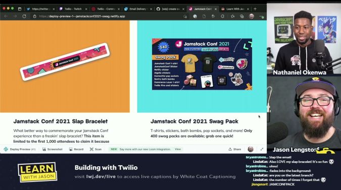 Nathaniel Okenwa on a title card that reads, "Send Transactional Emails With Twilio SendGrid"