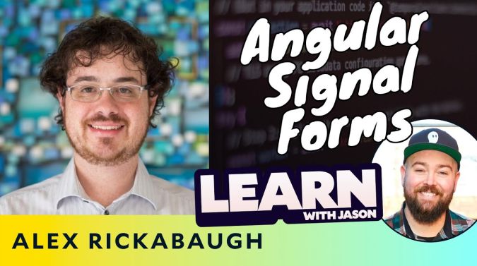 Image of Alex Rickabaugh + text Angular Signal Forms