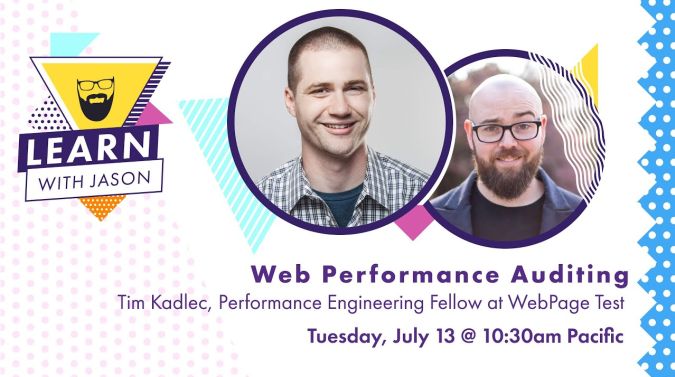 Tim Kadlec on a title card that reads, "Web Performance Auditing"