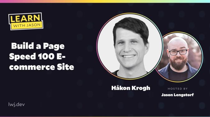 Håkon Krogh on a title card that reads, " Build a Page Speed 100 E-commerce Site"