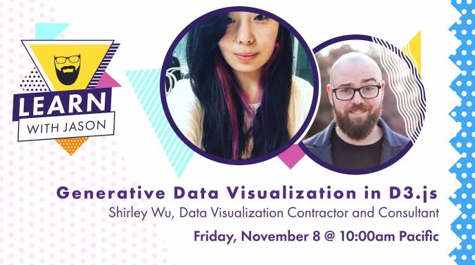 Shirley Wu on a title card that reads, "Generative Data Visualization Design and Planning, part 2"