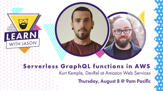 Kurt Kemple on a title card that reads, "Serverless GraphQL Functions in AWS"