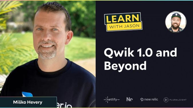 Miško Hevery on a title card that reads, "Qwik 1.0 is unlike any JS framework you've used before"