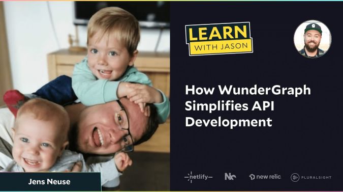 Jens Neuse on a title card that reads, "How WunderGraph Simplifies API Development"