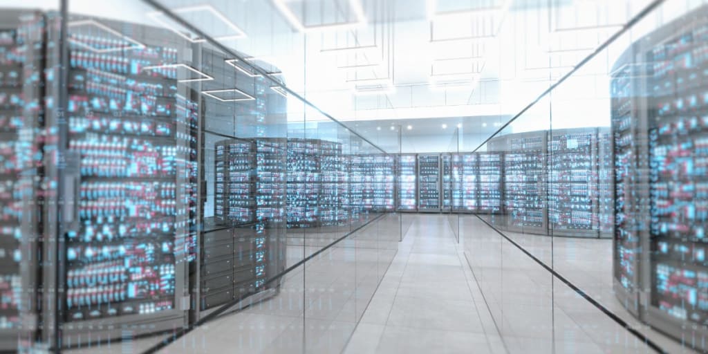 High-tech data center for AI in CRE