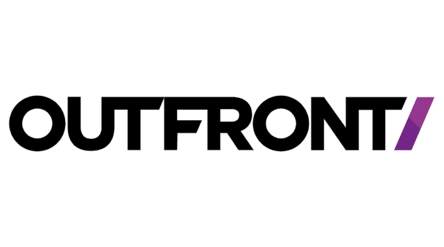 OUTFRONT media logo in black and purple