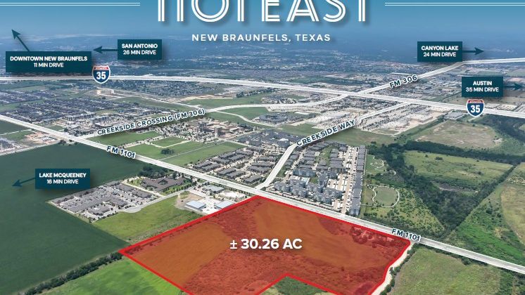 1101East | ±30.26 AC Development Site in New… — Sale in New Braunfels, TX, photo 1 of 8