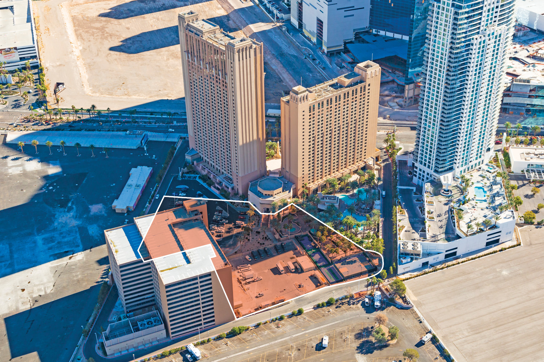 Las Vegas aerial view, photo includes Hilton Grand Vacation