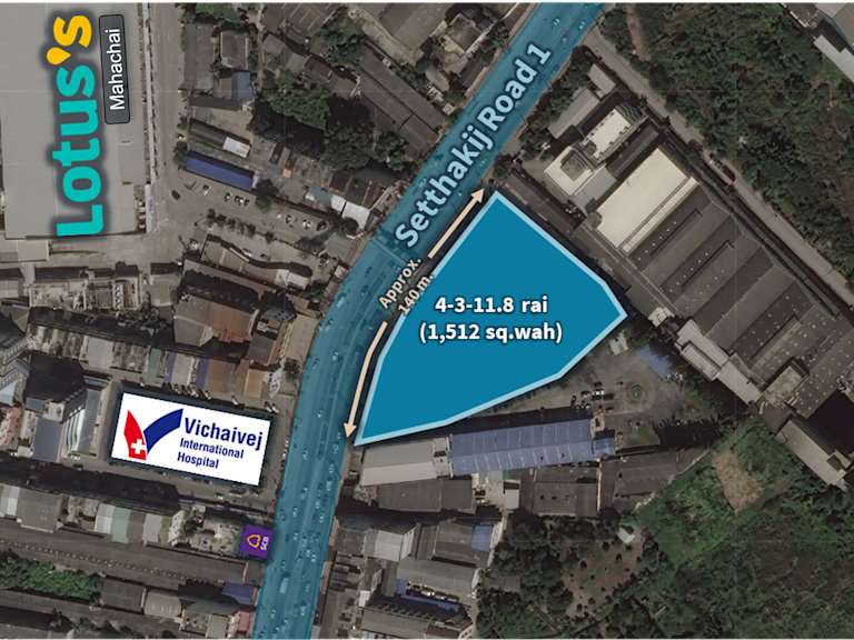 Freehold &#x2F; Leasehold 4.5 Rai on Setthakij Rd. (Mahachai)_Propriété à vendre