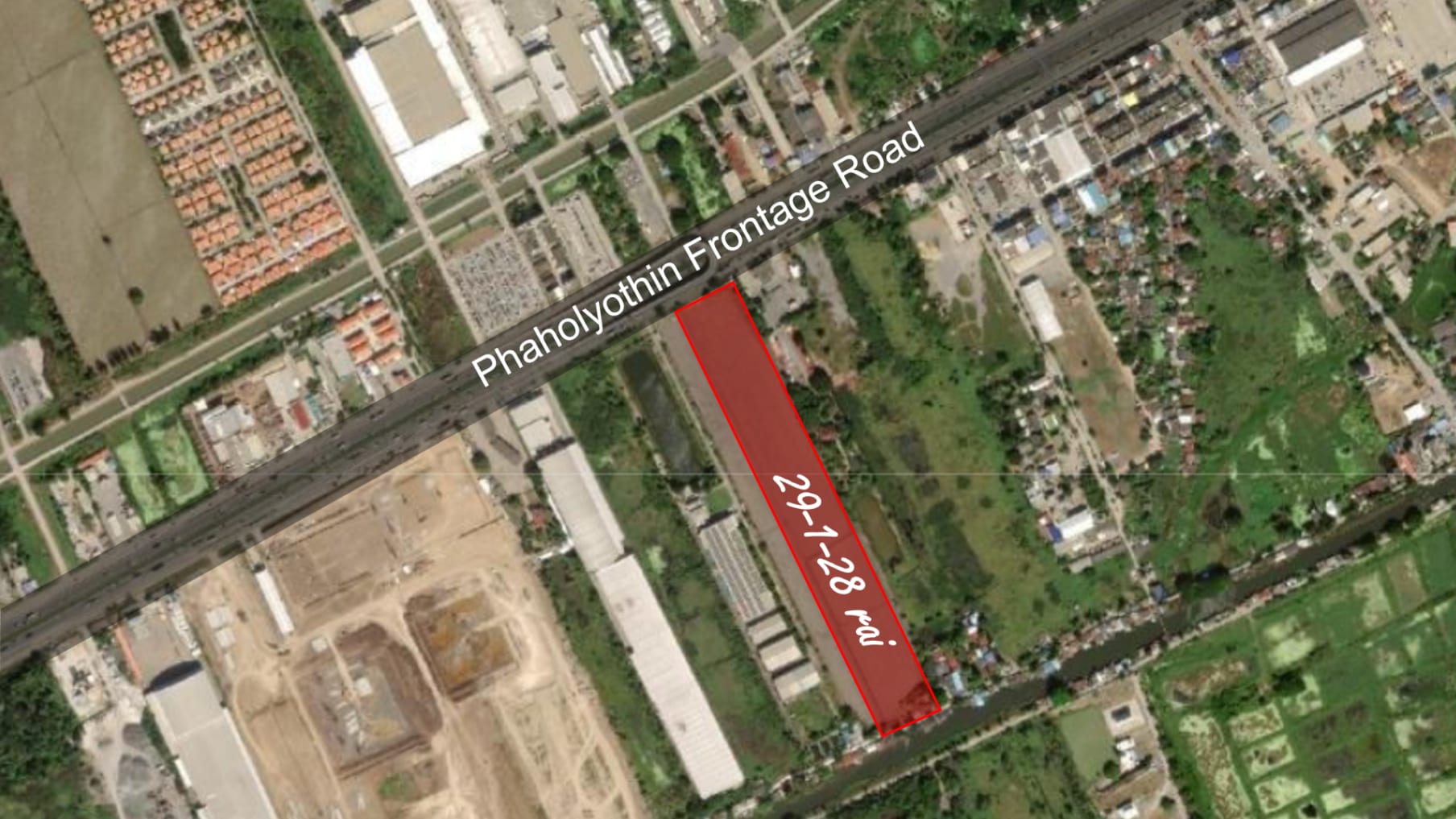 Freehold land 29-1-28 rai on Phahonyothin Road, Wangnoi_待售物业