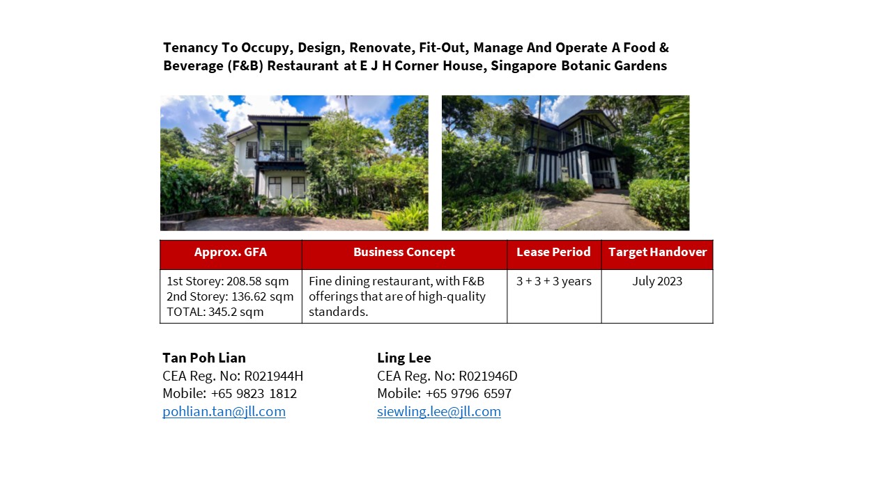 Singapore Botanic Gardens- E J H Corner House, 1 Cluny Road | JLL  Properties - SG