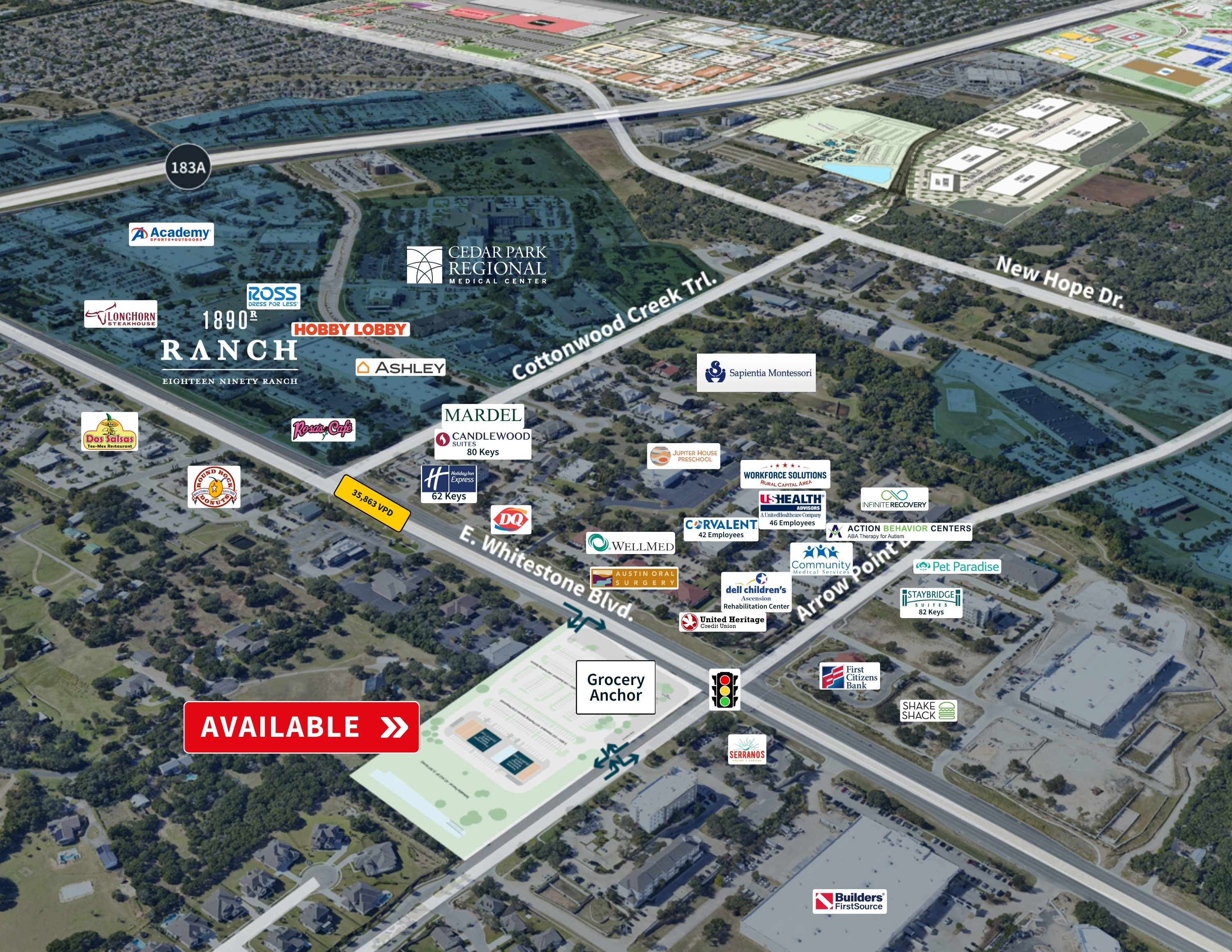 SWC E. Whitestone Blvd. & Arrow Point Dr