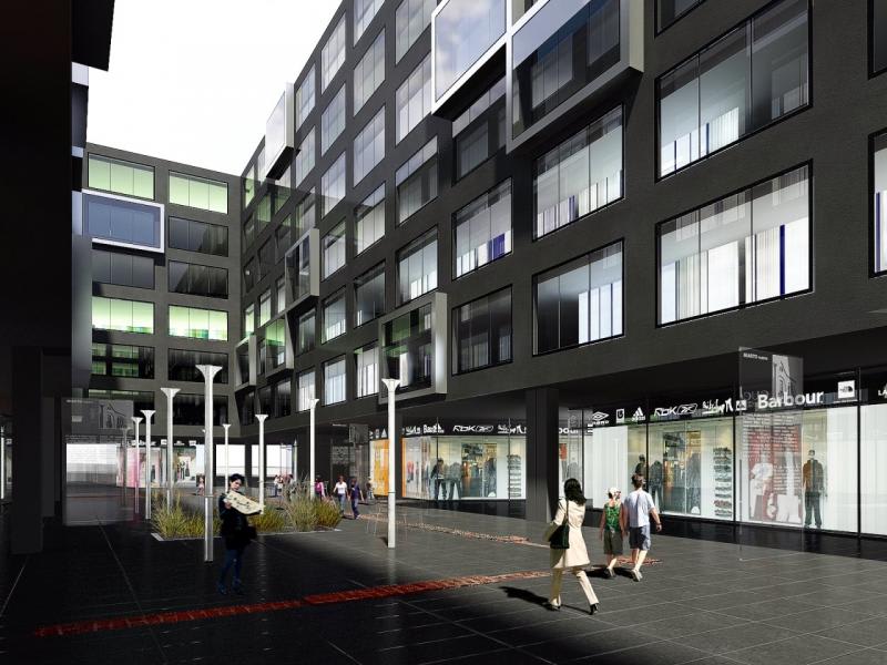 The interior of the building