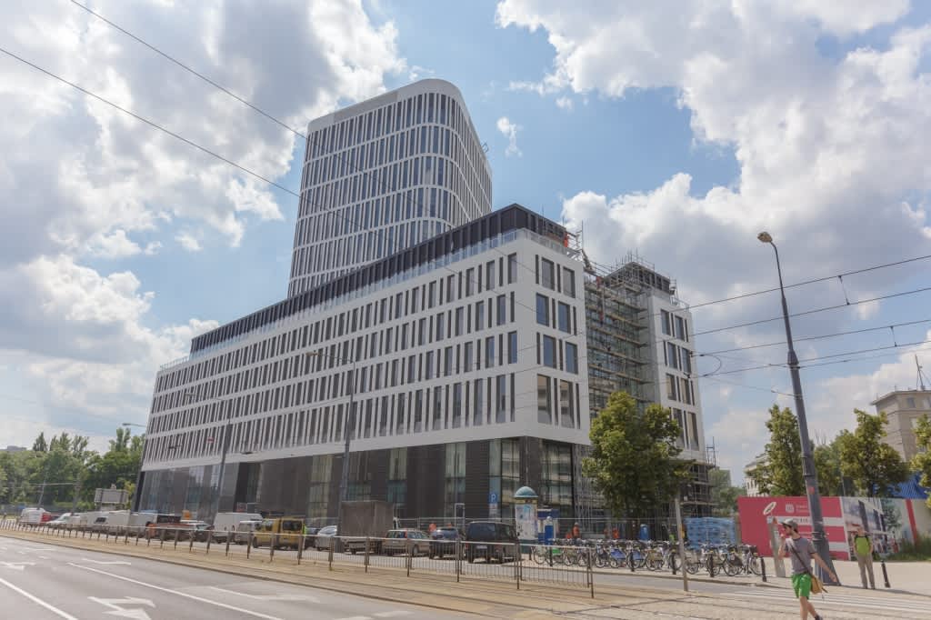 Office building's facade, Puławska Street view