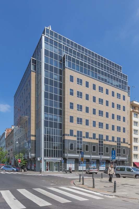 Elevation of the building with office space for rent