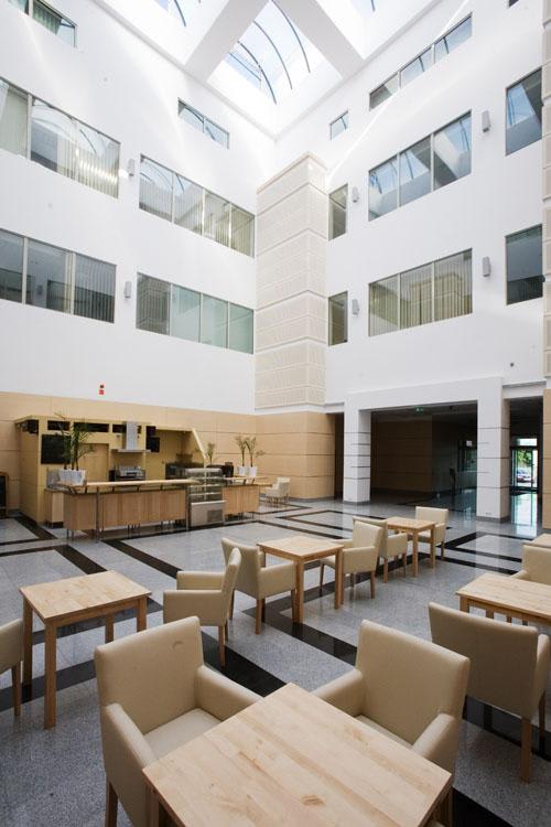 Roofed atrium of the office building