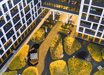 Wiechy na budynkach Business Garden