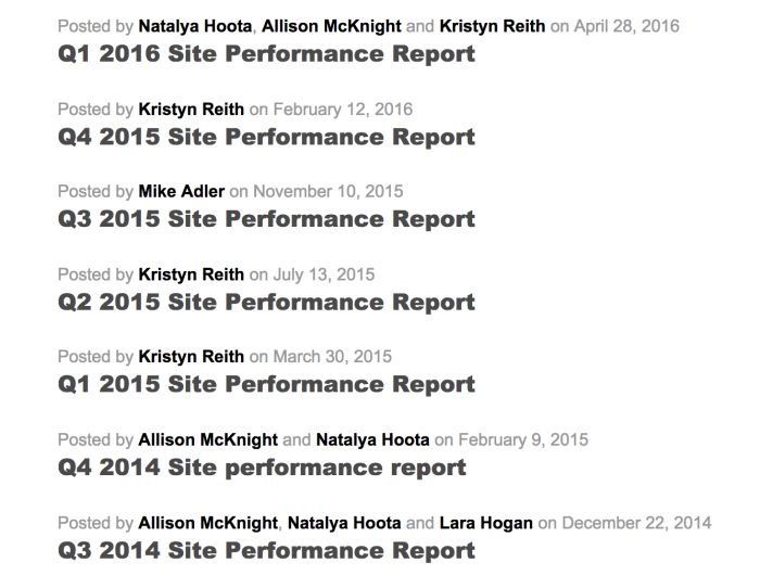 Site performance reports on Etsy's blog.