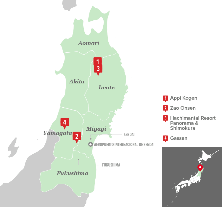 Pistas tranquilas y aventuras fuera de pista en Tohoku, una región menos conocida