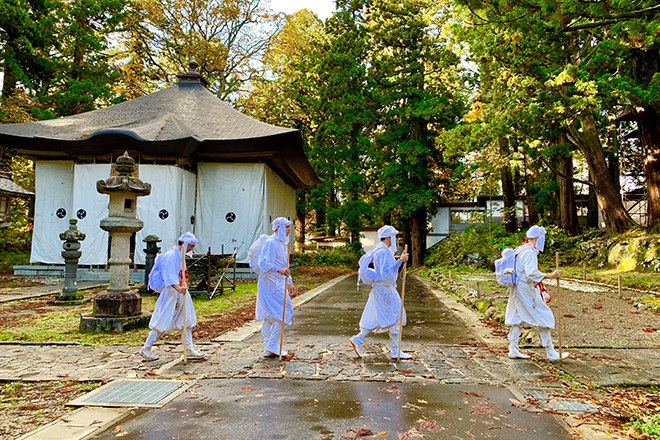 Traditional Hikers in Japan